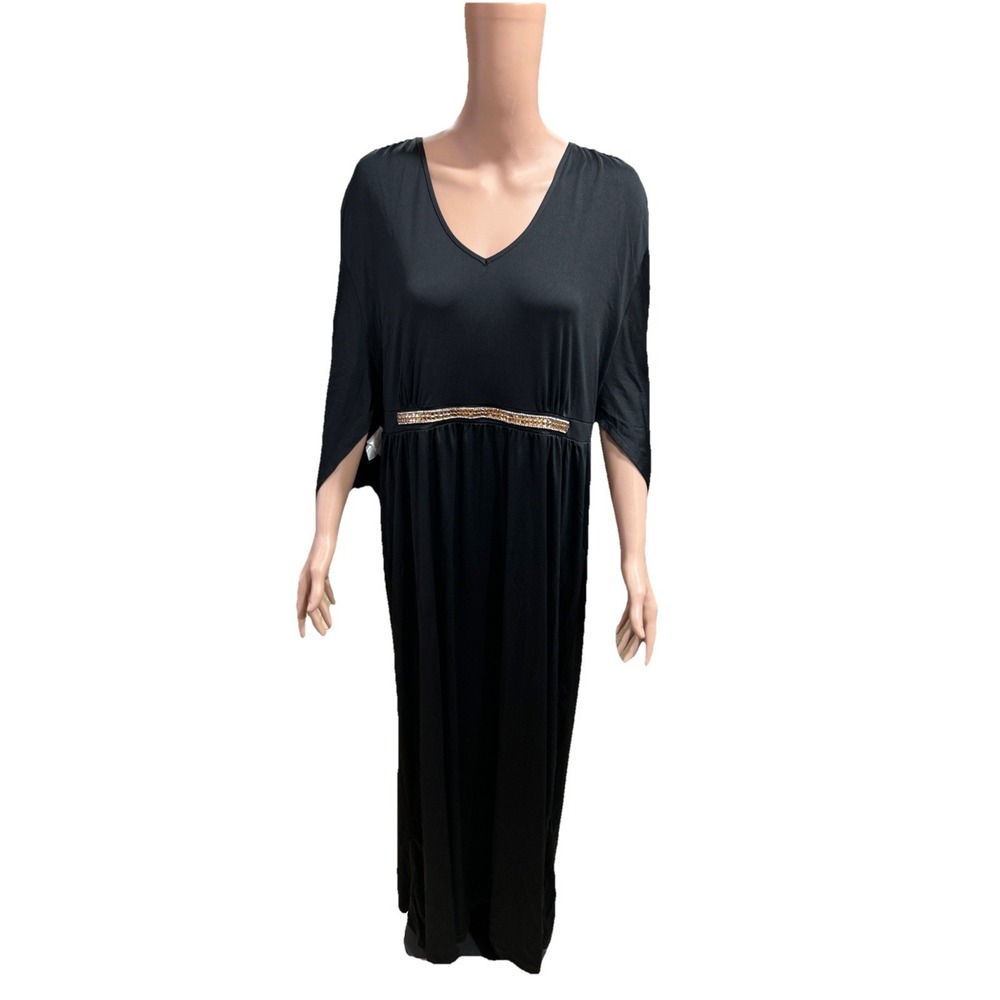 Koh Koh Women's Black Long Formal Dress 2X Elegant Evening Gown